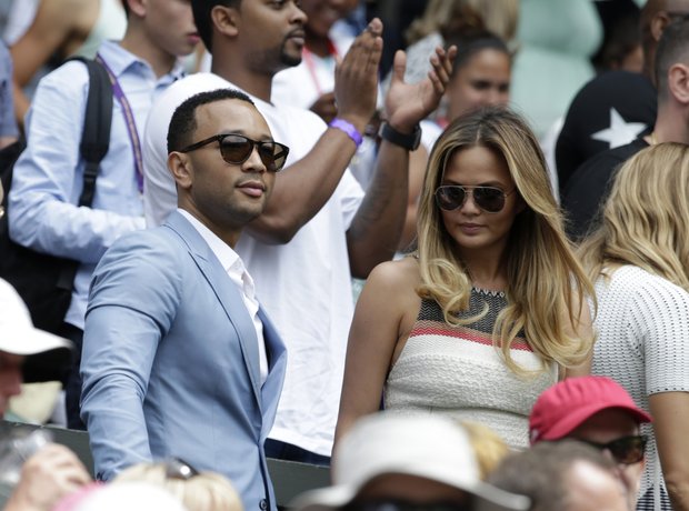 john legend and chrissy teigen, also in london, took their seats