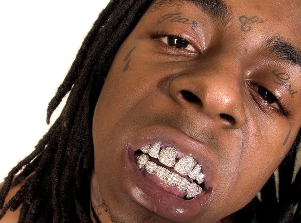 Lil Wayne with teeth grillz