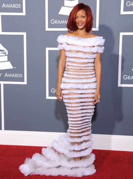 Rihanna arriving at the 53rd Annual Grammy Awards