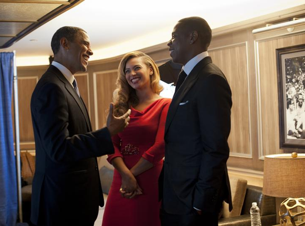 Jay-Z and Beyonce meet Barack Obama