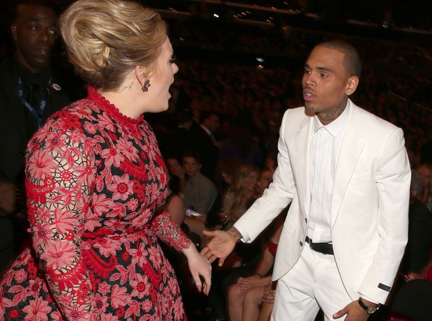 Adele and Chris Brown Grammys 2013