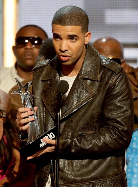 Drake holding trophy at BET Awards