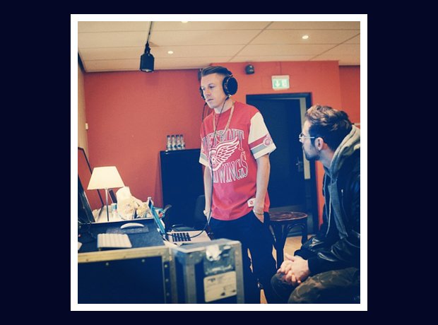 Macklemore and Ryan Lewis in recording studio