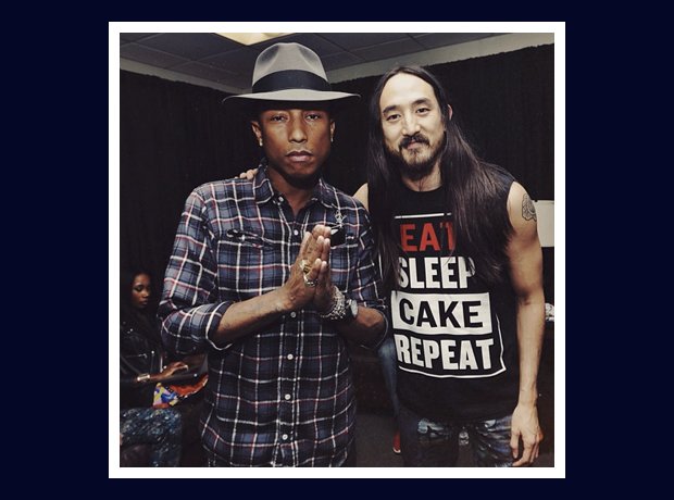 Pharrell Williams with Steve Aoki