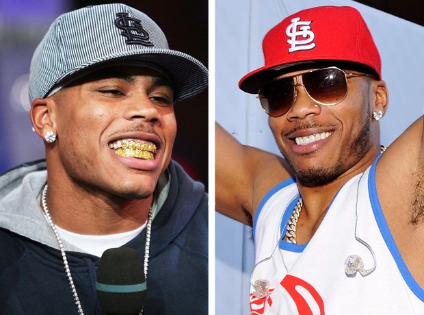 Nelly wearing teeth grills