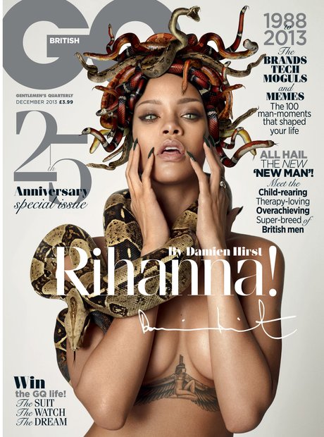 Rihanna dressed as Medusa on GQ magazine front cover