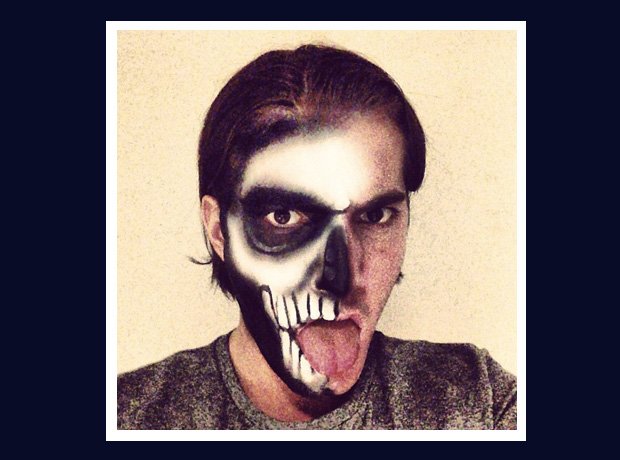 Alesso dressed as a monster for halloween
