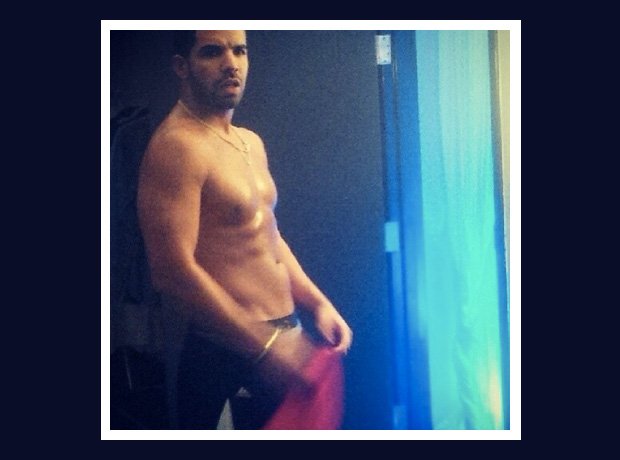 Drake topless with sixpack