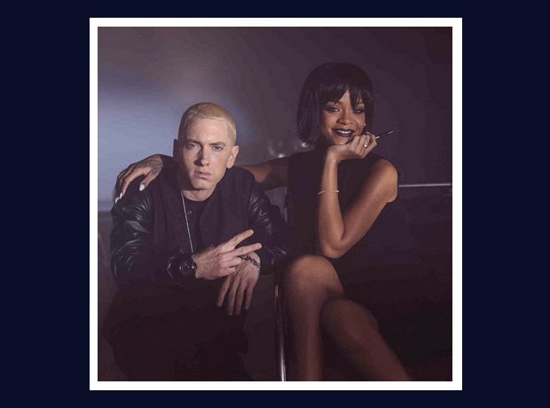 Eminem and Rihanna on The Monster video set