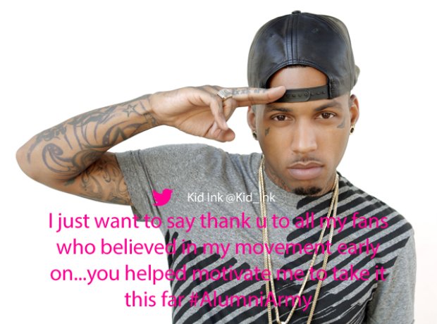 Kid Ink thanks to fans Twitter