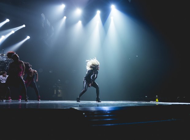 Beyonce rehearsing for Mrs Carter Tour