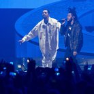 Drake and Abel Tesfaye  on stage