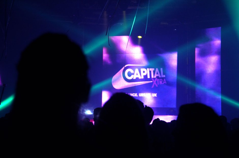 Capital XTRA branding at the Victoria Warehouse