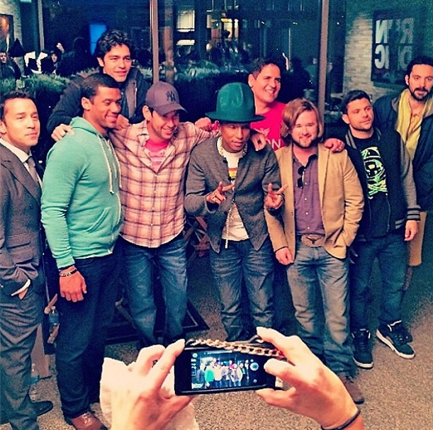 Pharrell with Entourage crew