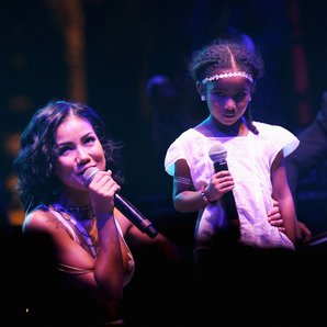 Jhene Aiko And Her Daughter at Coachella Festival 