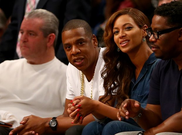 Beyonce and Jay Z at basketball after Solange fight