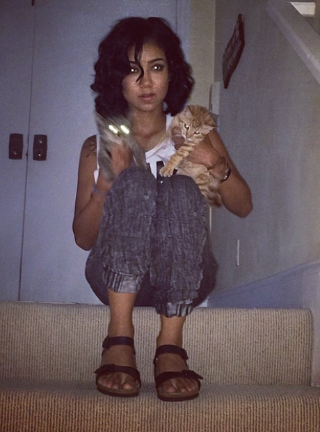 Jhene Aiko with Cats Instagram