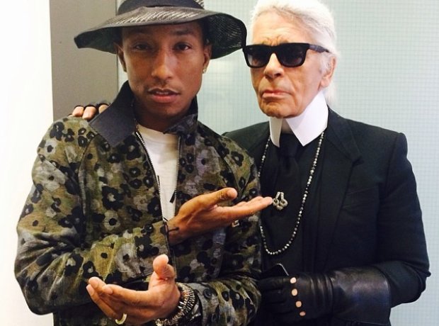 Pharrell Williams and Karl Lagerfeld