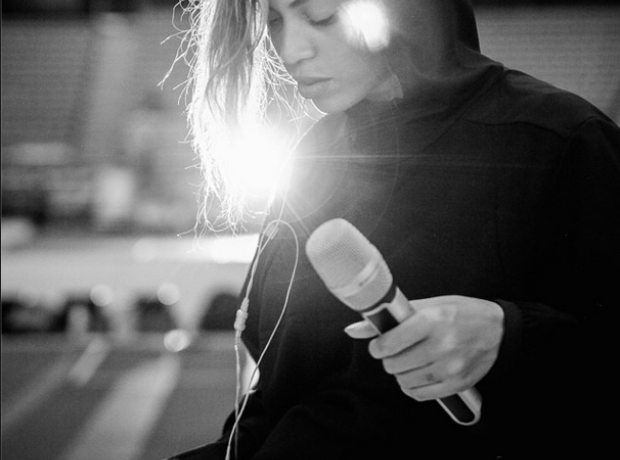 Beyonce with microphone