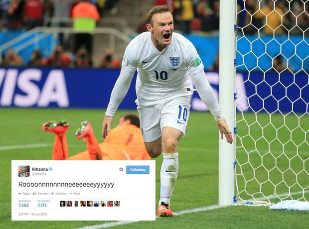 Rihanna commentating on England vs Uruguay