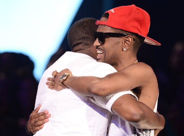 Big Sean Kanye West hugging