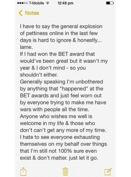 Iggy Azalea Instagram message about Nicki Minaj