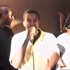 Kanye West rapping in 1996