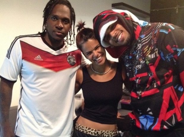 Pusha T and Chris Brown in Germany World Cup kit