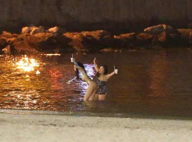 Rihanna in sea in Brazil