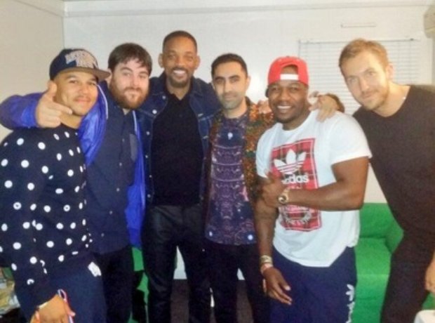 Will Smith with Rudimental and Calvin Harris at T In The Park