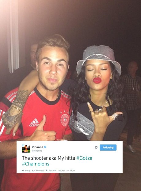 Rihanna with Super Maro at the world cup final