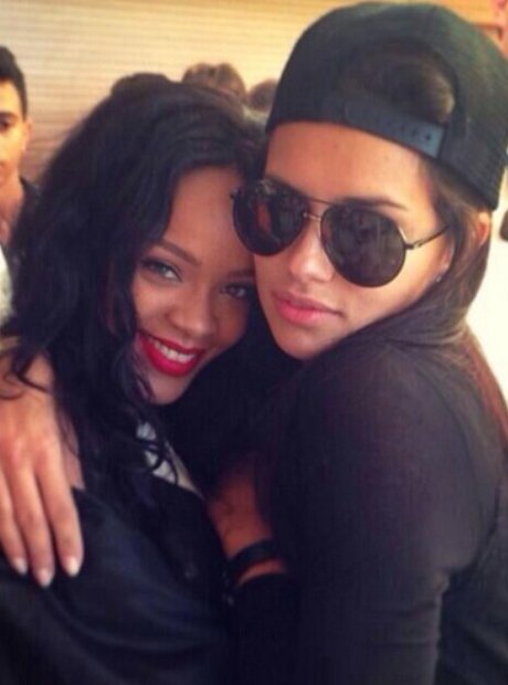 Rihanna and Adriana Lima at the world cup final