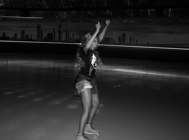 Beyonce rollerblading
