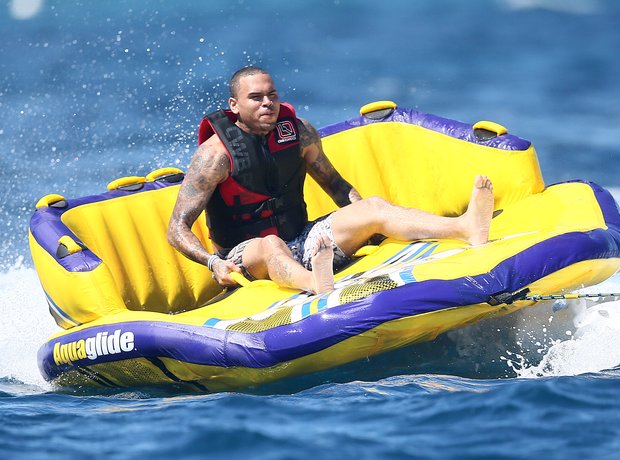 Chris Brown spotted on holiday. 