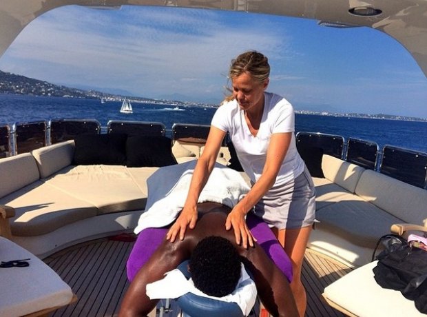 Tinie Tempah massage on a boat