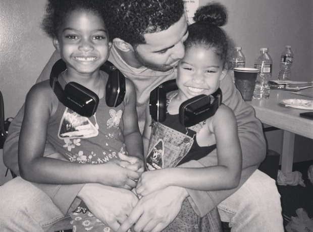 Drake with kids