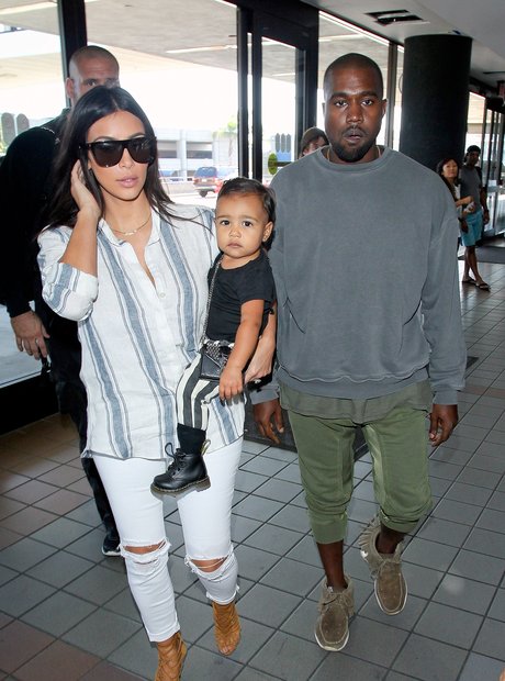 Kim Kardashian, Kanye and North West 