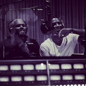 Chris Brown and Trey Songz in studio