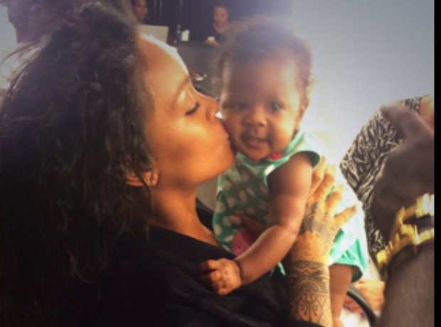 Rihanna with her niece 
