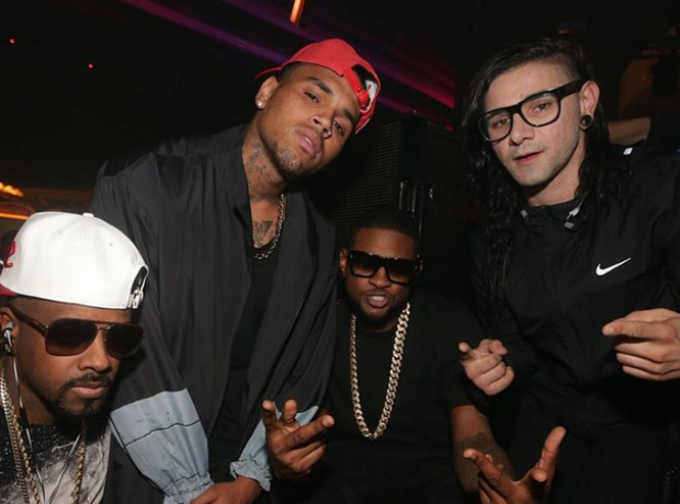 Chris Brown Skrillex and Usher