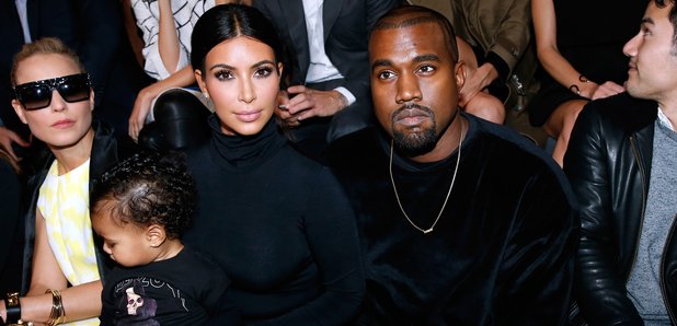 Kim Kardashian, Kanye West and North Front Row