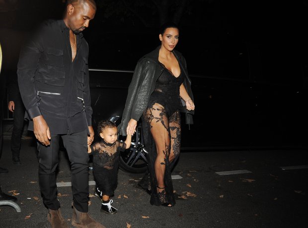 Kim Kardashian, Kanye West and North 