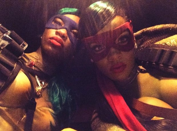 Rihanna dressed as Teenage Mutant Ninja Turtle at Halloween