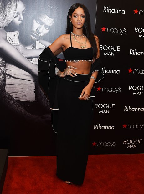 Rihanna wearing a crop top 
