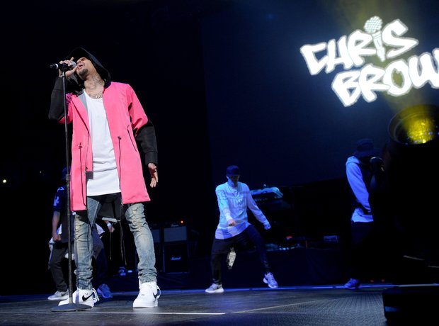 Chris Brown performing