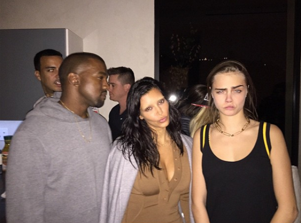 Kanye West Kim Kardashian Cara Delevigne 