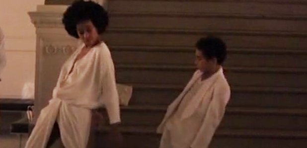 Solange and her son dancing