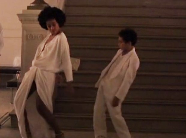 Solange and her son dancing