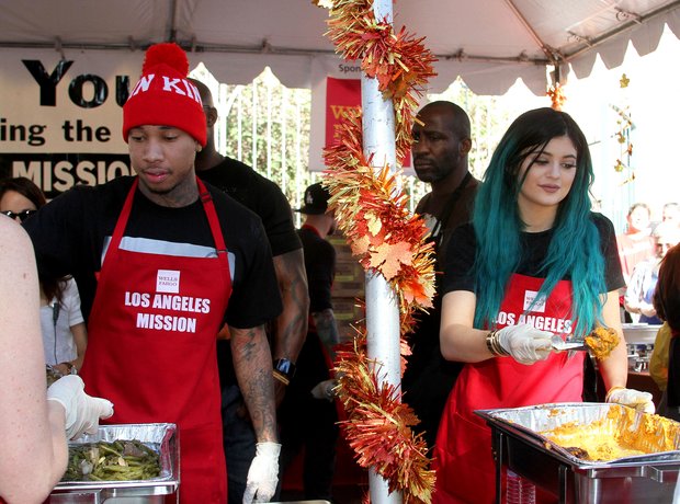Kylie Jenner and Tyga Feeding Homeless