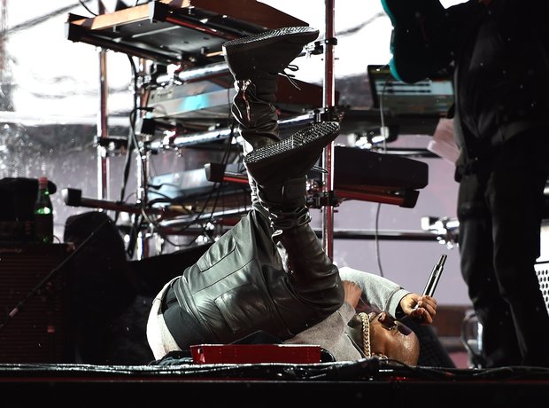 Kanye West on the floor